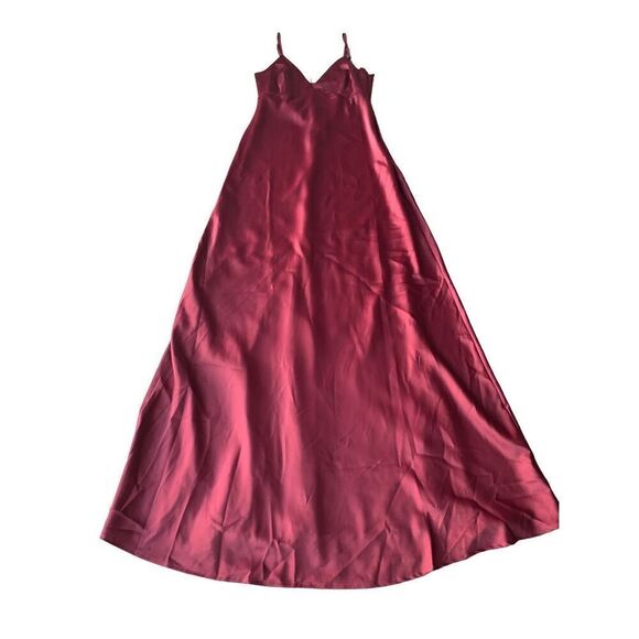 ModCloth Embrace Elegance Satin Maxi Dress In Merlot Size 4 - Picture 8 of 12